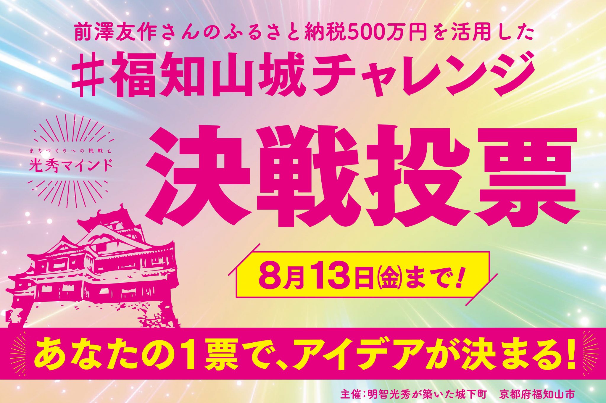 【#福知山城チャレンジ】決選投票 8月13日まで！
