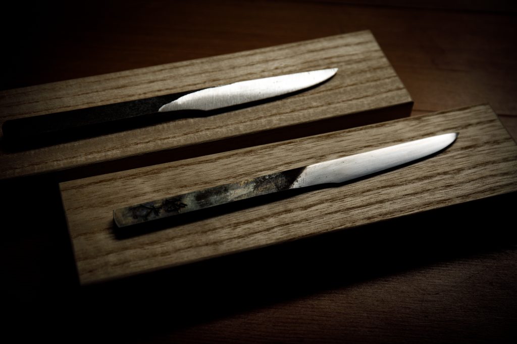 玉鋼製　刀子型小刀づくり